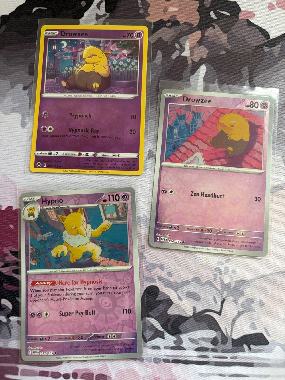 Drowzee & Hypno Pokémon Evolution Reverse Holo Card Lot 😴 | 3 Cards ✨5/$25✨